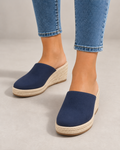 Isla | Women's Espadrille Wedge Mules – Closed Toe, Slip On Back