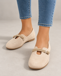 Nina | Women's Mary Jane Ballet Flats – Rope Strap, Round Toe